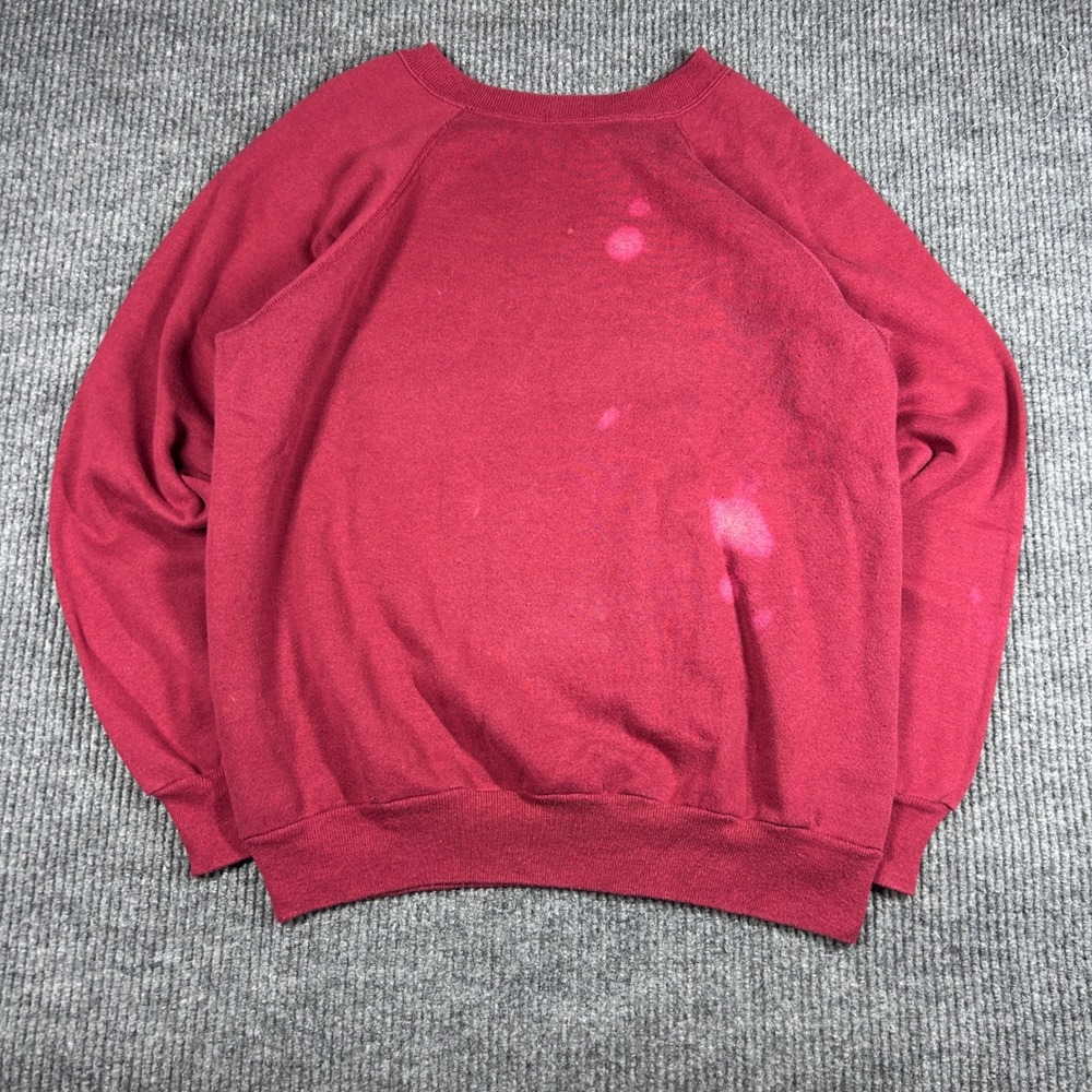 Vintage Pannill Sweatshirt Men's XL Maroon Blank Raglan 80s Stained 70s